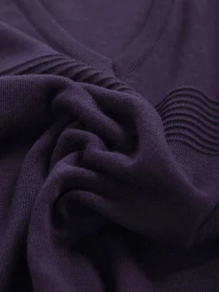 Camisola malha combinada em V