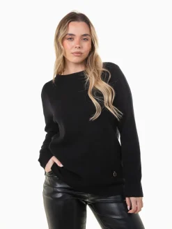 Camisola malha confortável com aplicação