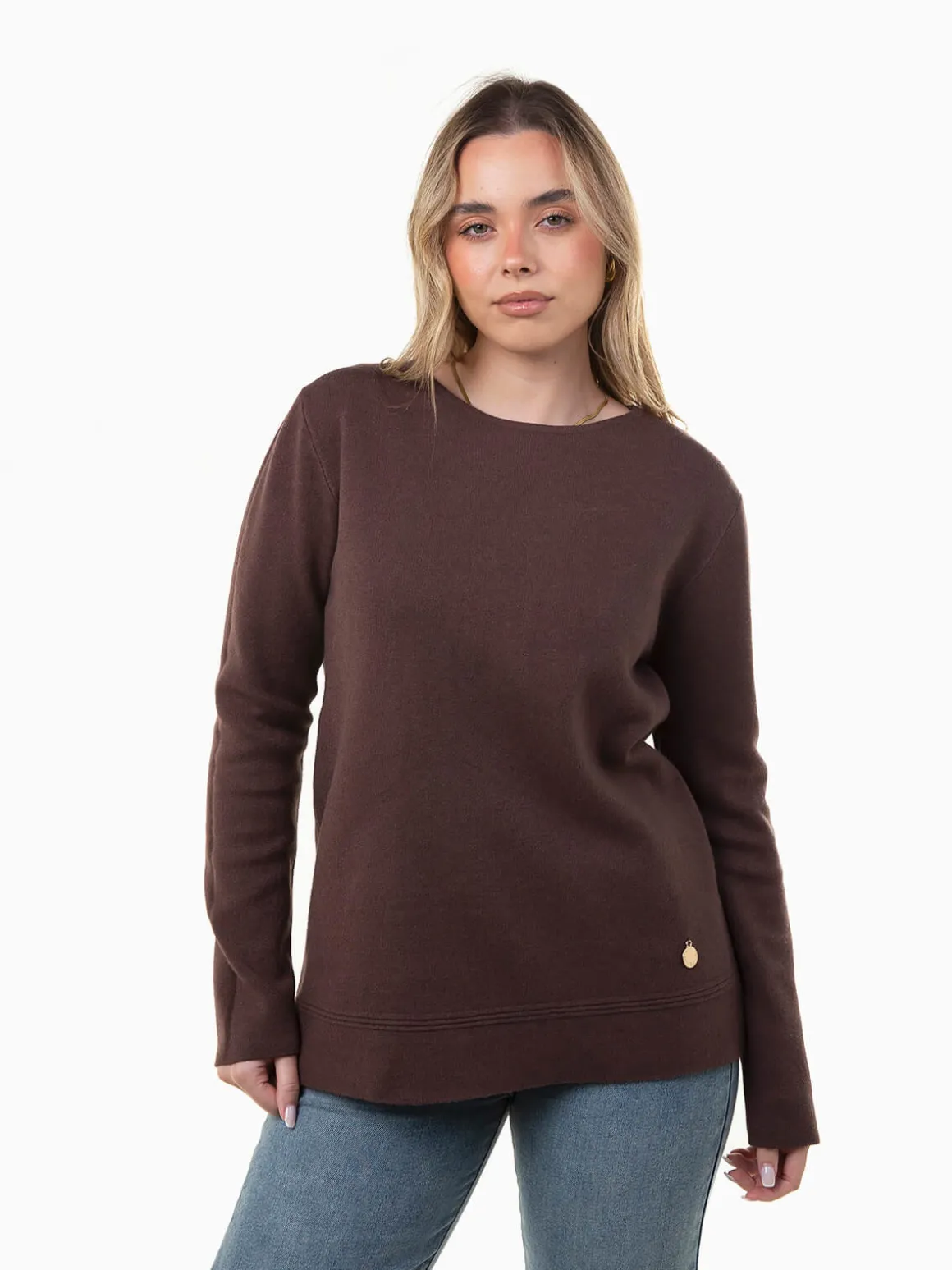 Camisola malha confortável com aplicação