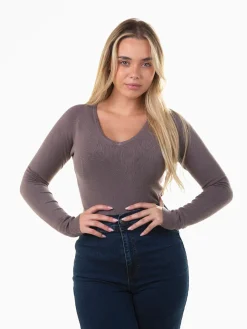 Camisola malha decote em bico