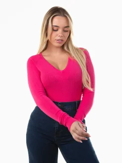 Camisola malha decote em bico