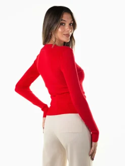 Camisola malha decote em V profundo