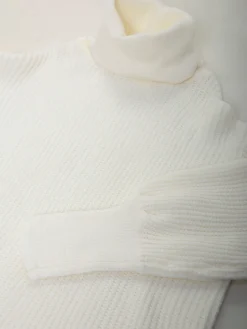 Camisola malha estruturada oversized gola alta