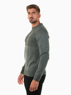 Camisola malha estruturada gola redonda