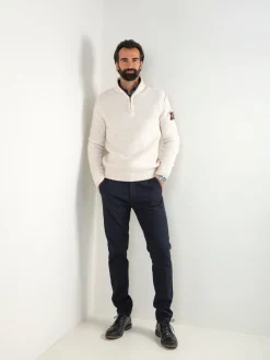 Camisola malha estruturada com fecho