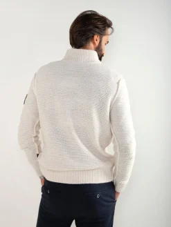 Camisola malha estruturada com fecho