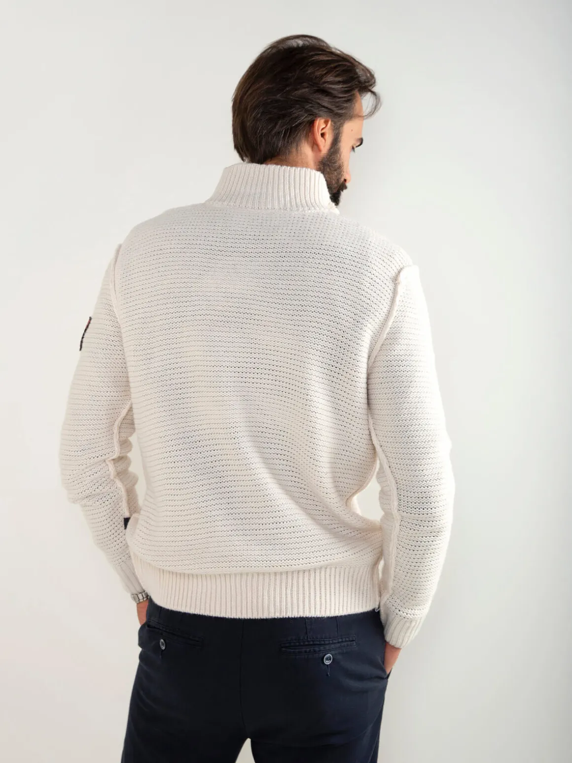 Camisola malha estruturada com fecho