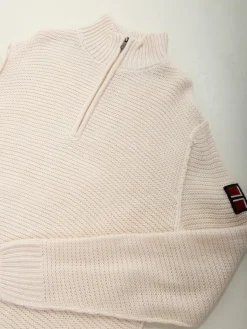 Camisola malha estruturada com fecho