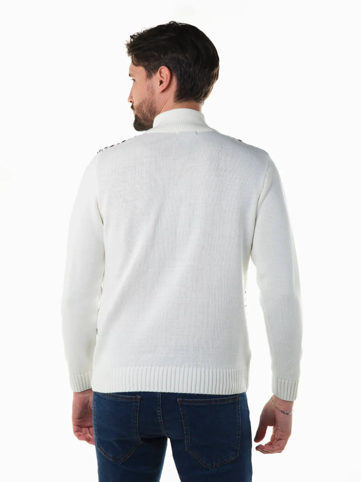 Camisola malha estruturada com fecho