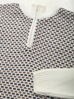 Camisola malha estruturada com fecho