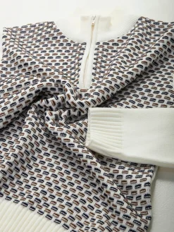 Camisola malha estruturada com fecho