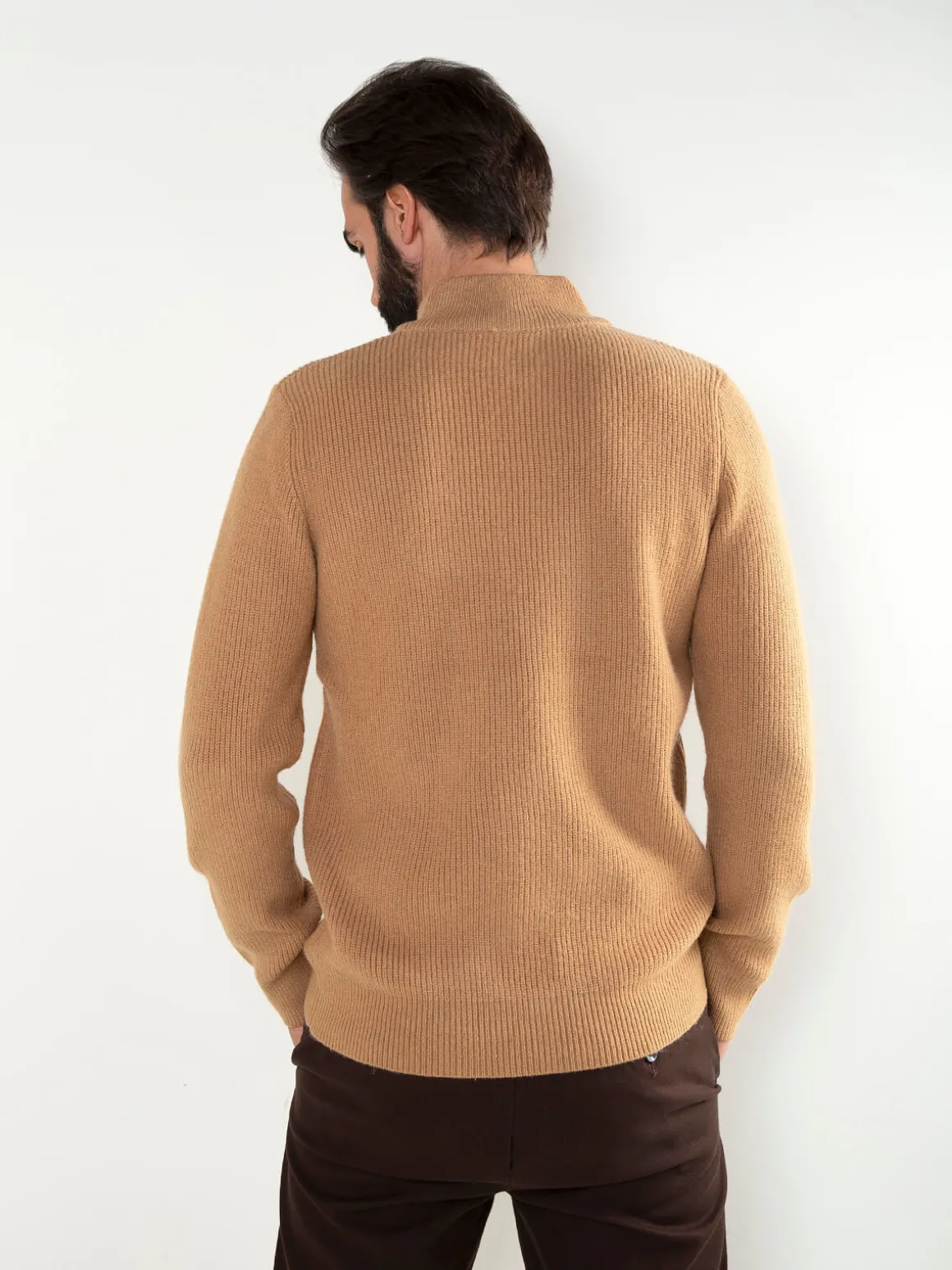 Camisola malha estruturada com fecho