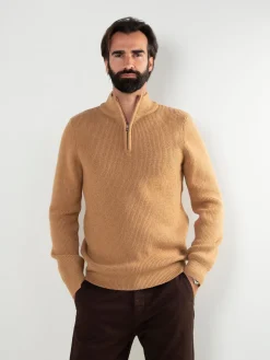 Camisola malha estruturada com fecho