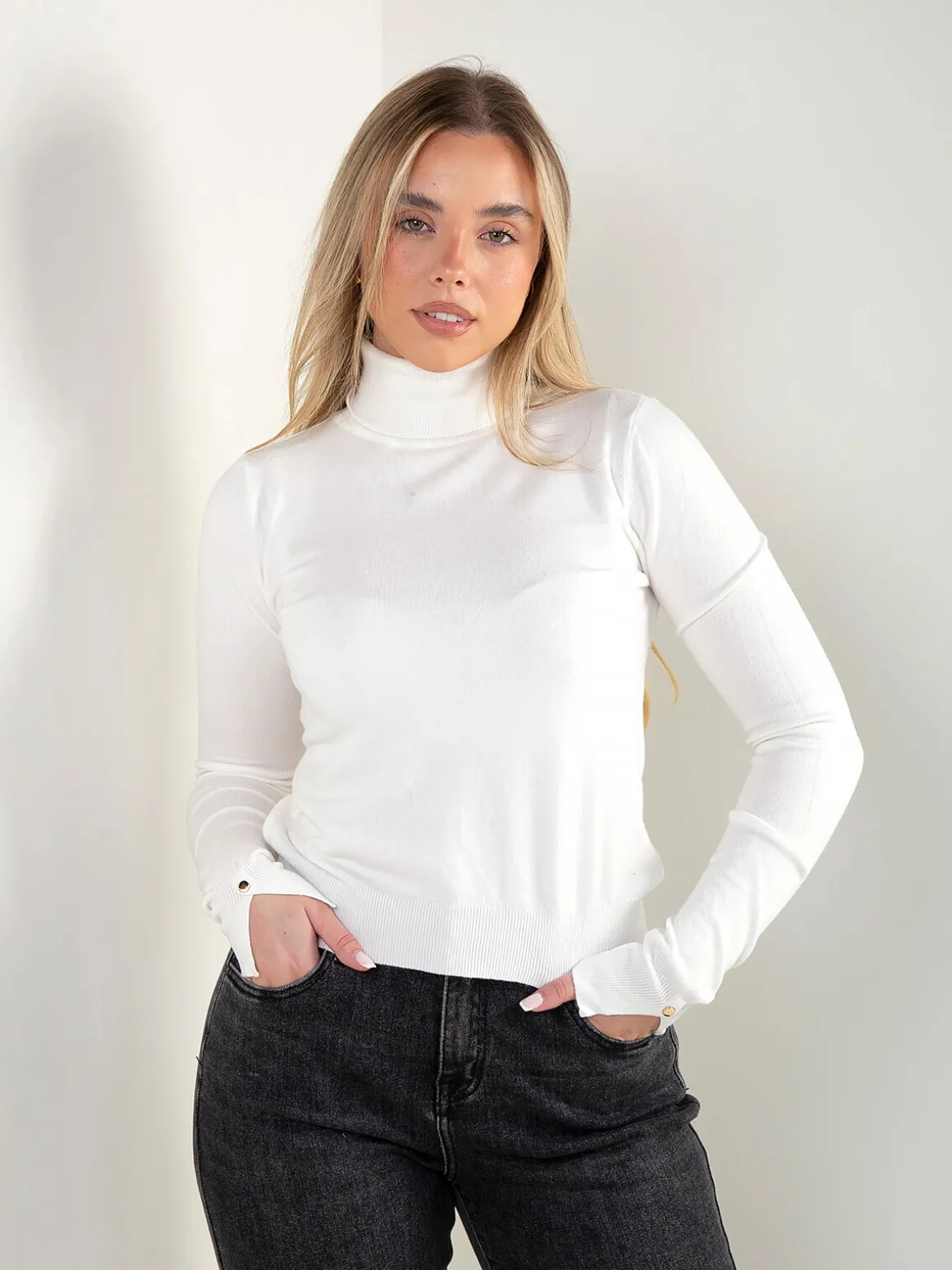 Camisola malha fina com abertura