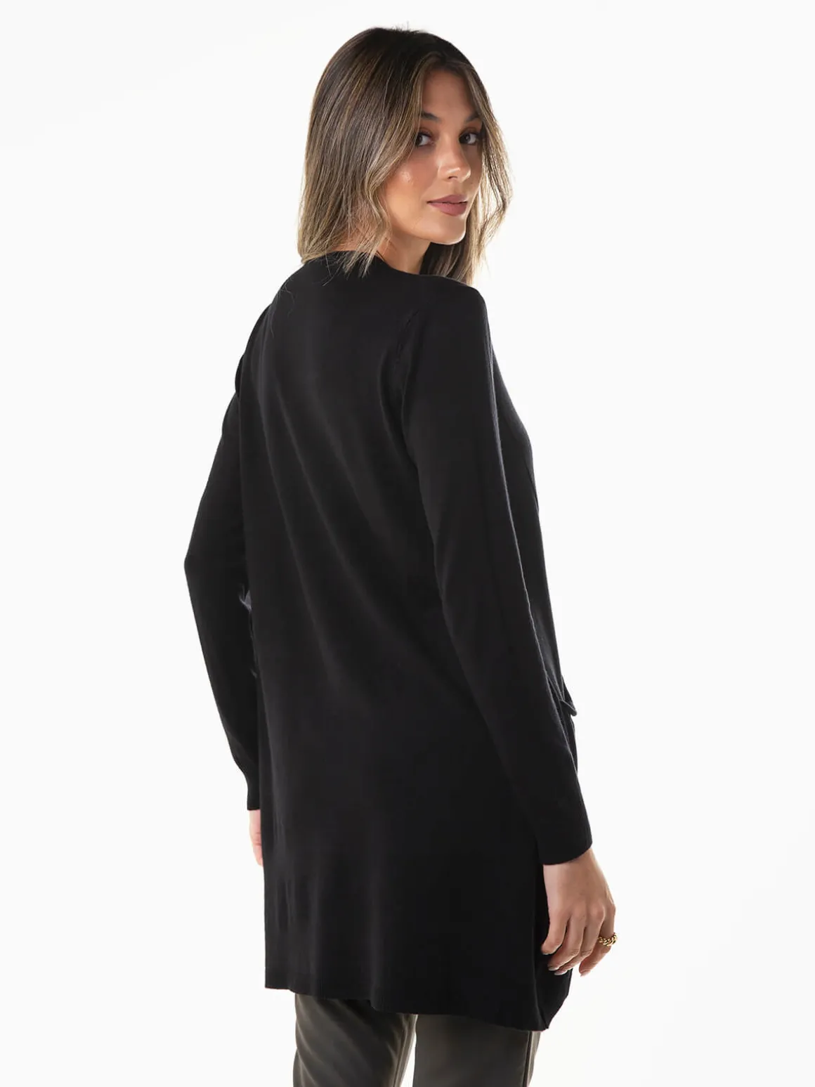 Camisola malha fina com bolsos