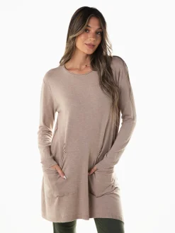 Camisola malha fina com bolsos