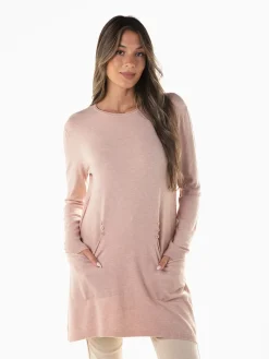 Camisola malha fina com bolsos