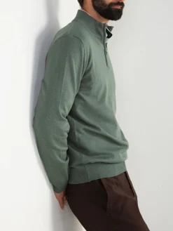 Camisola malha fina com fecho