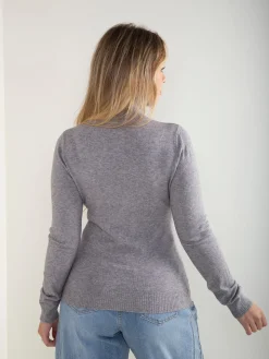 Camisola malha fina com gola alta