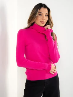 Camisola malha gola alta com folho