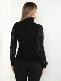 Camisola malha gola alta com strass