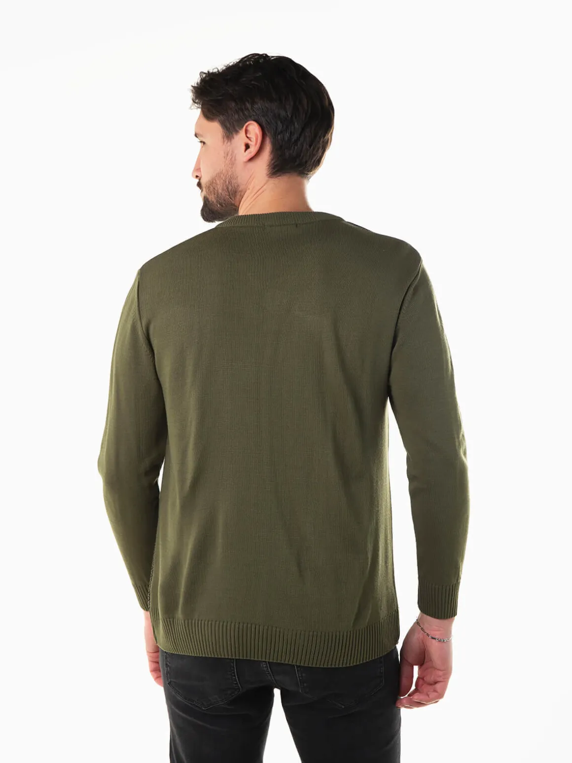 Camisola malha gola em V