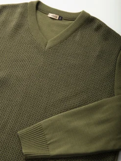 Camisola malha gola em V