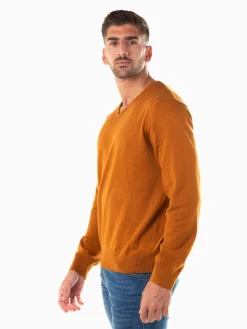 Camisola malha gola V