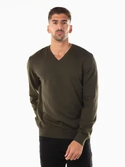 Camisola malha gola V