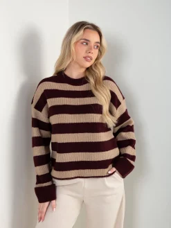 Camisola malha larga às riscas