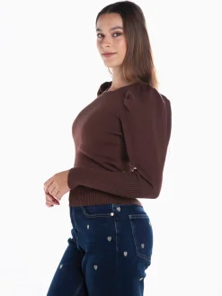 Camisola malha manga balão