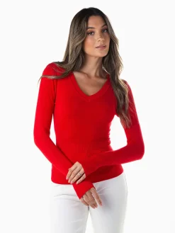 Camisola malha manga comprida v