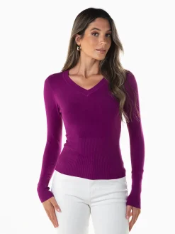Camisola malha manga comprida v
