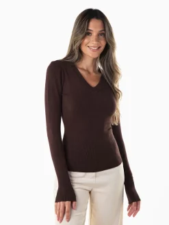 Camisola malha manga comprida v