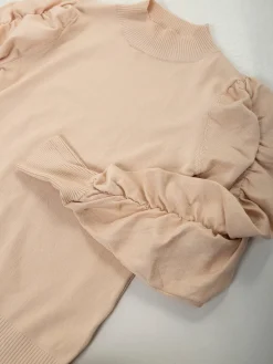 Camisola malha manga franzida