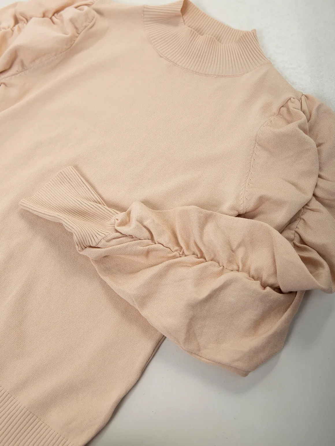 Camisola malha manga franzida