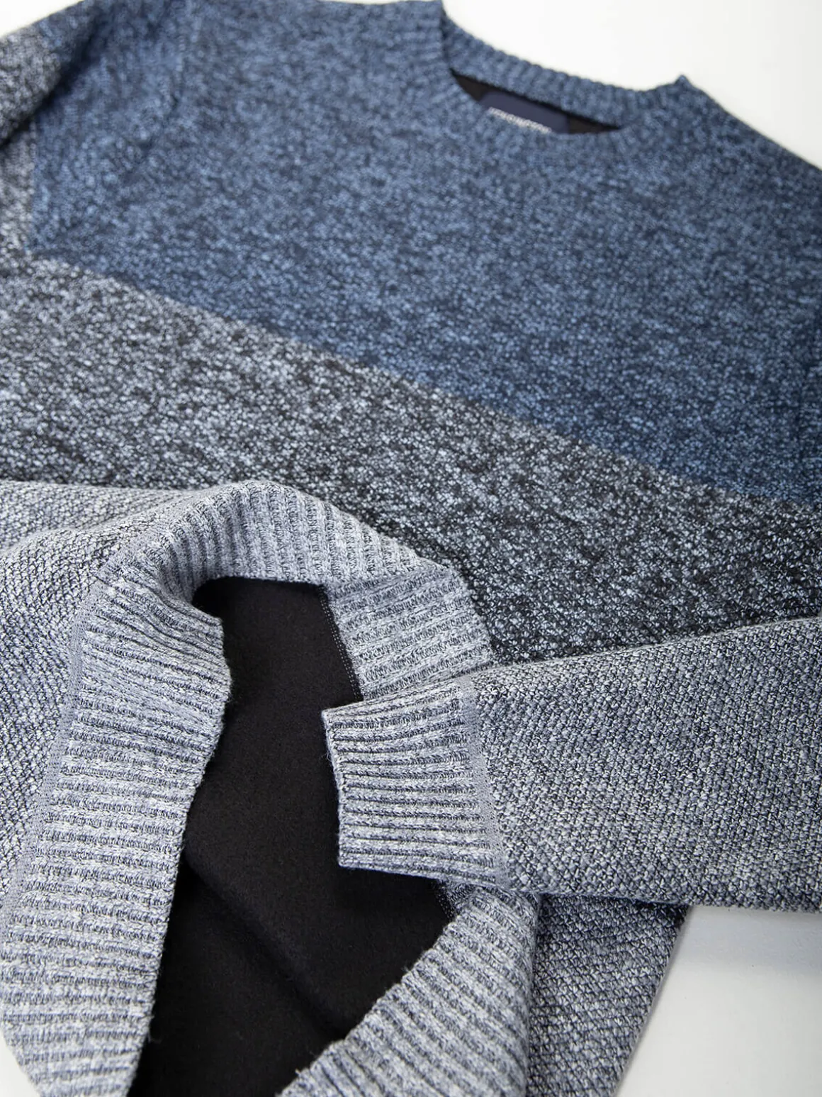 Camisola malha mesclada azul