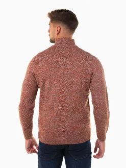 Camisola malha mesclada com fecho