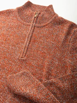 Camisola malha mesclada com fecho