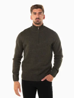 Camisola malha mesclada com fecho