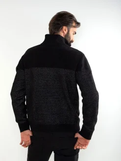 Camisola malha mesclada com fecho