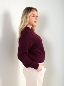 Camisola malha oversized gola perkins