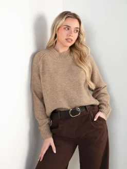 Camisola malha oversized gola perkins