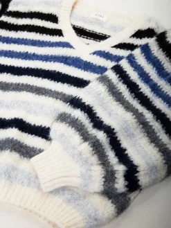 Camisola malha oversized às riscas