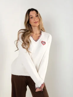 Camisola malha oversized com bordado