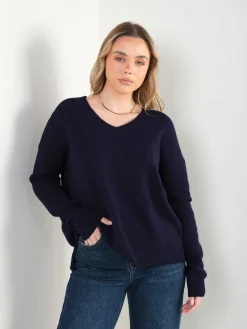 Camisola malha oversized com aberturas