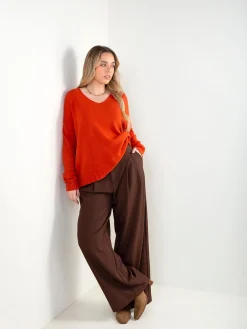 Camisola malha oversized com aberturas