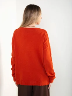 Camisola malha oversized com aberturas