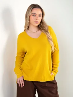 Camisola malha oversized com aberturas