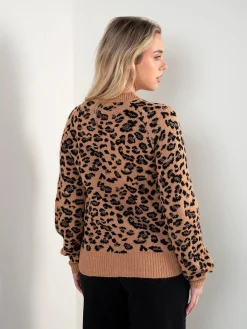 Camisola malha padrão leopardo